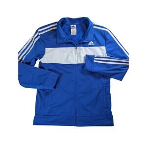 Adidas Essential Track Warm Up Jacket Youth XL 18/20 Blue White Full Zipper